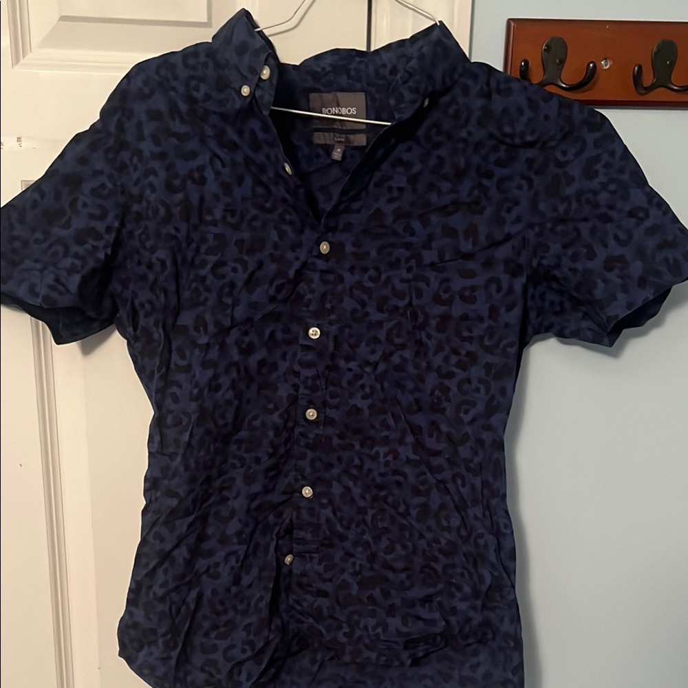 Bonobos Men's Blue Patterned Shirt Size M